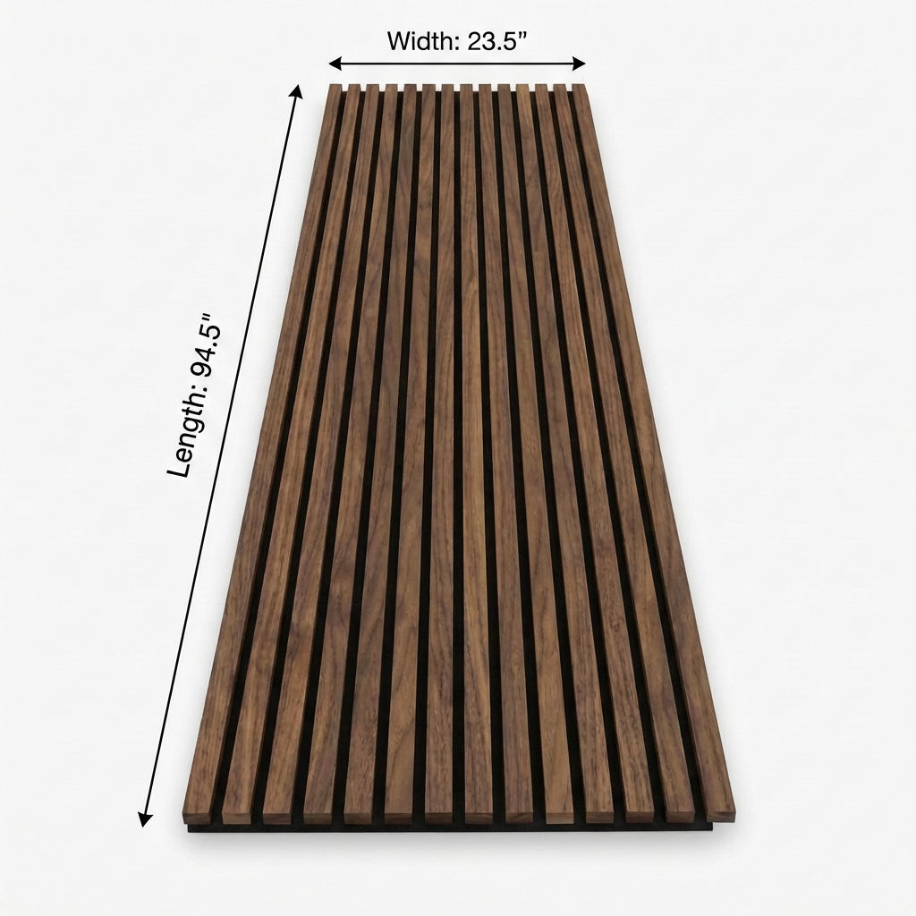 Wenge Acoustic Slat Wall Panel 94.5 x 23.5 Inches – Covers 15.5 Sq Ft
