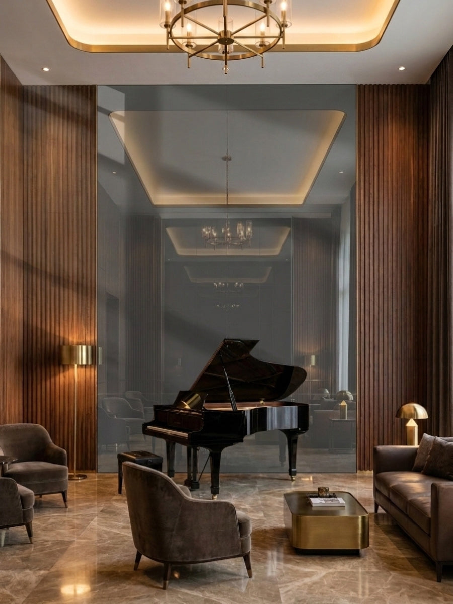 Gray Mirror Wood Veneer Panel – 9x4 ft, 8 mm, Fireproof, Waterproof & Scratch-Resistant