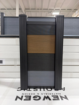 Three color composite fence panel with aluminum insert durable outdoor privacy fence