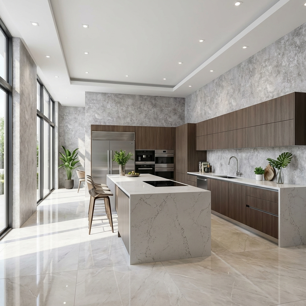 Waterproof grey stone PVC sheets for kitchen backsplash
