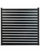 6 ft x 6 ft all aluminum open slat fence panel kit with post modern black outdoor fencing