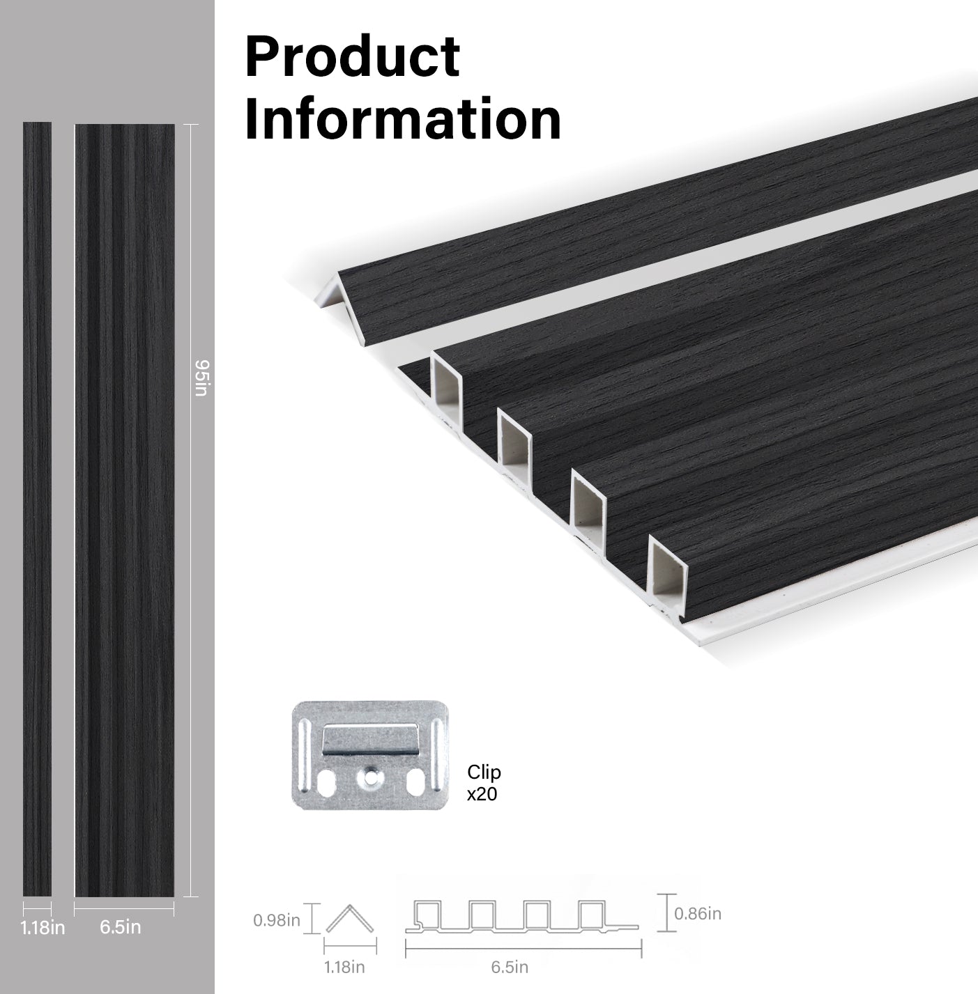 Black Timber WPC Fluted 3D Wall Panels Specifications. Wall Panel Market