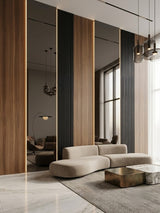 Black Mirror Wood Veneer Panel – 9x4 ft, 8 mm, Fireproof, Waterproof & Scratch-Resistant