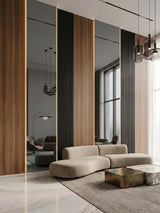 Gray Mirror Wood Veneer Panel – 9x4 ft, 8 mm, Fireproof, Waterproof & Scratch-Resistant