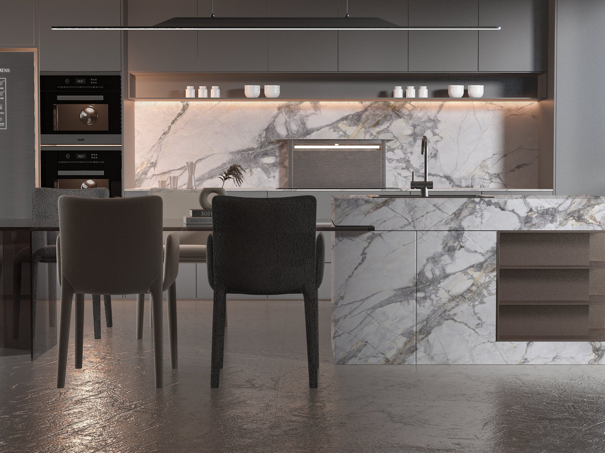 PVC 3D Marble Sheet Deep Veins. Wall Panel Market. Kitchen Design From PVC Marble Sheets