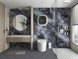 3D Zena Black Marble UV Protected PVC Wall Panel - Bathroom Wall Panels Marble Design
