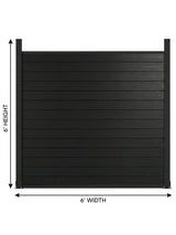 Black Aluminum Full Privacy Fence - 6ft x 6ft