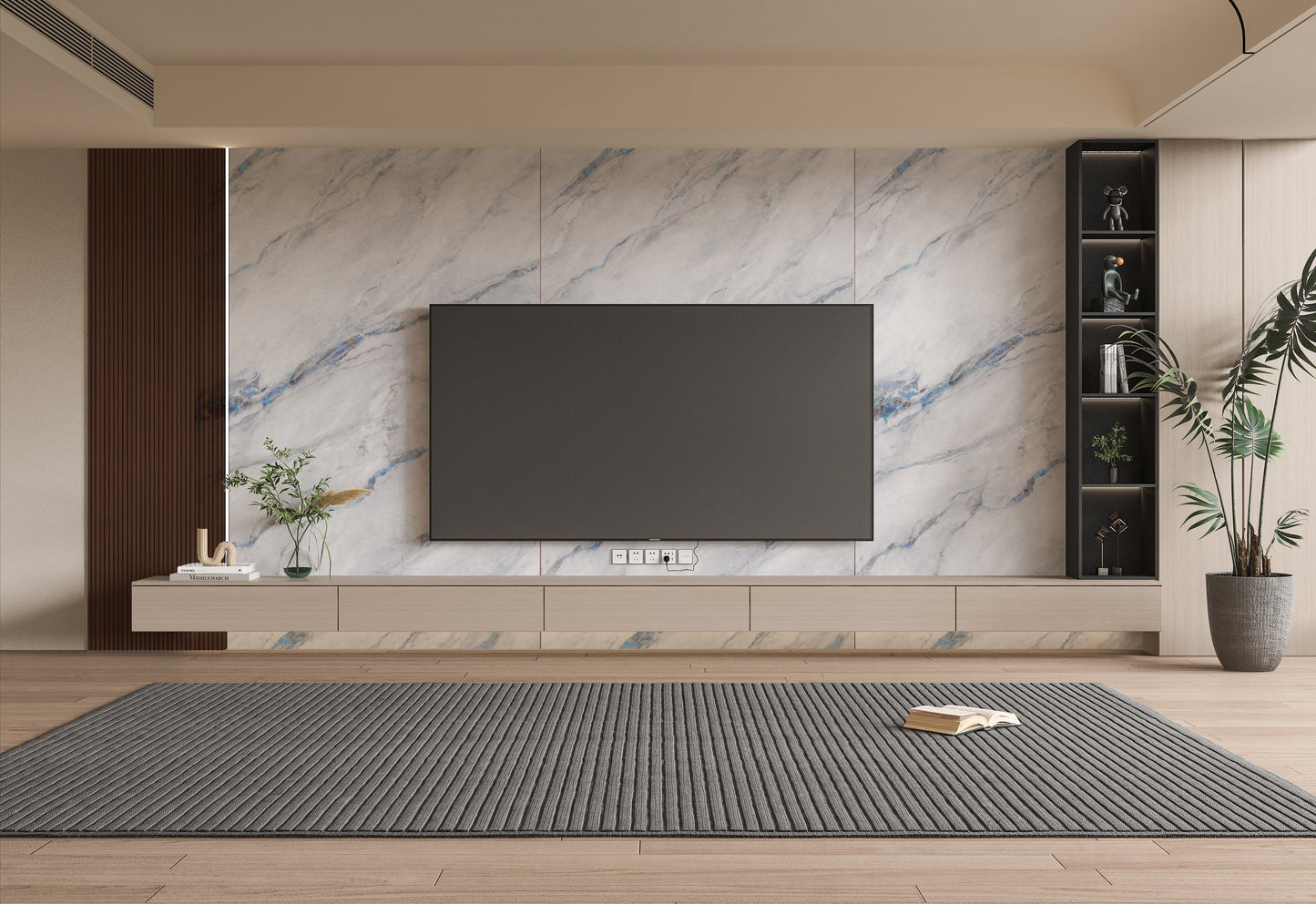 PVC 3D Marble Sheet Bluewave. Wall Panel Market. Tv Wall Design