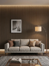 WPC fluted wall panels royal oak color for modern home interiors