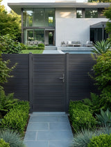 outdoor aluminum fence gate full privacy solid panel 4x6
