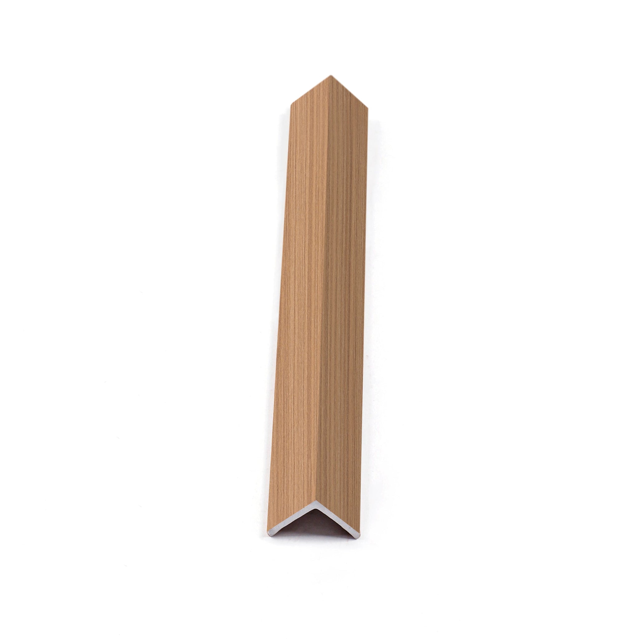 Oak gray aluminum V trim for WPC fluted wall panel edge and corner finishing