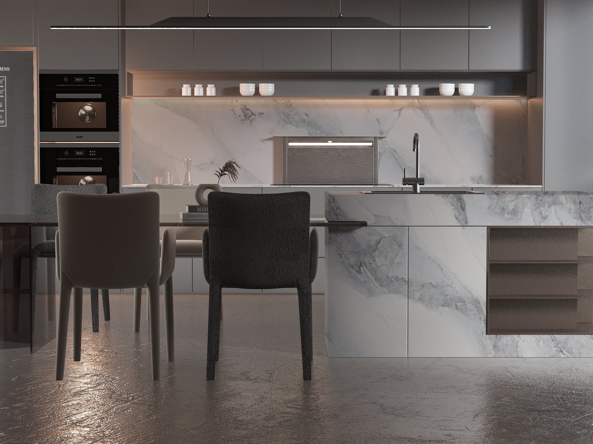 3D Frosted Sky Marble UV Protected PVC Wall Panel - 4x8 ft, Fireproof & Waterproof, (32 sq. ft)