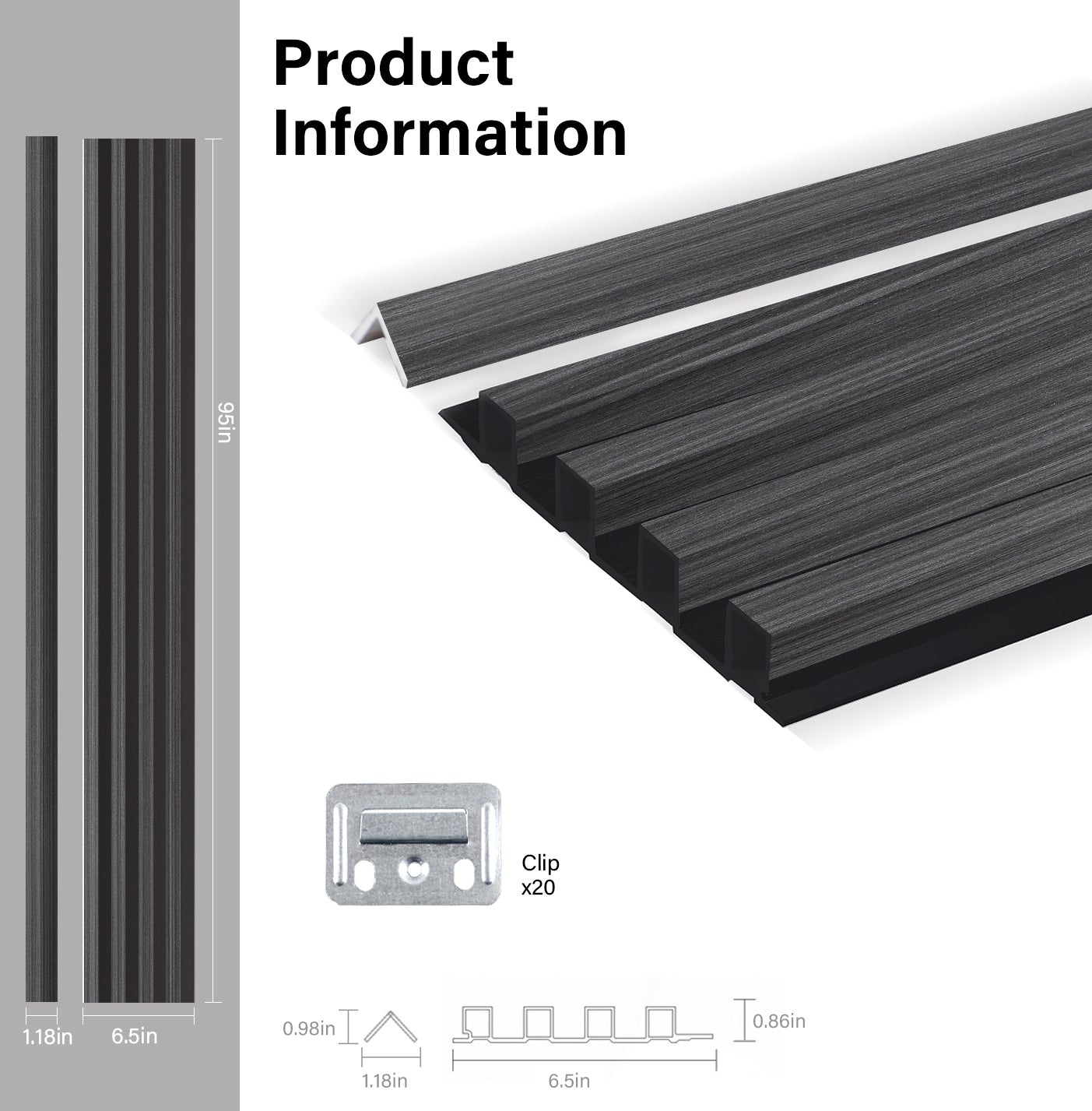 Carborn Gray WPC Fluted 3D Wall Panels Specifications. Wall Panel Market
