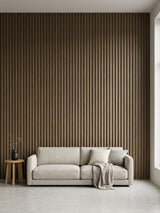 WPC fluted wall panels royal oak color for modern home