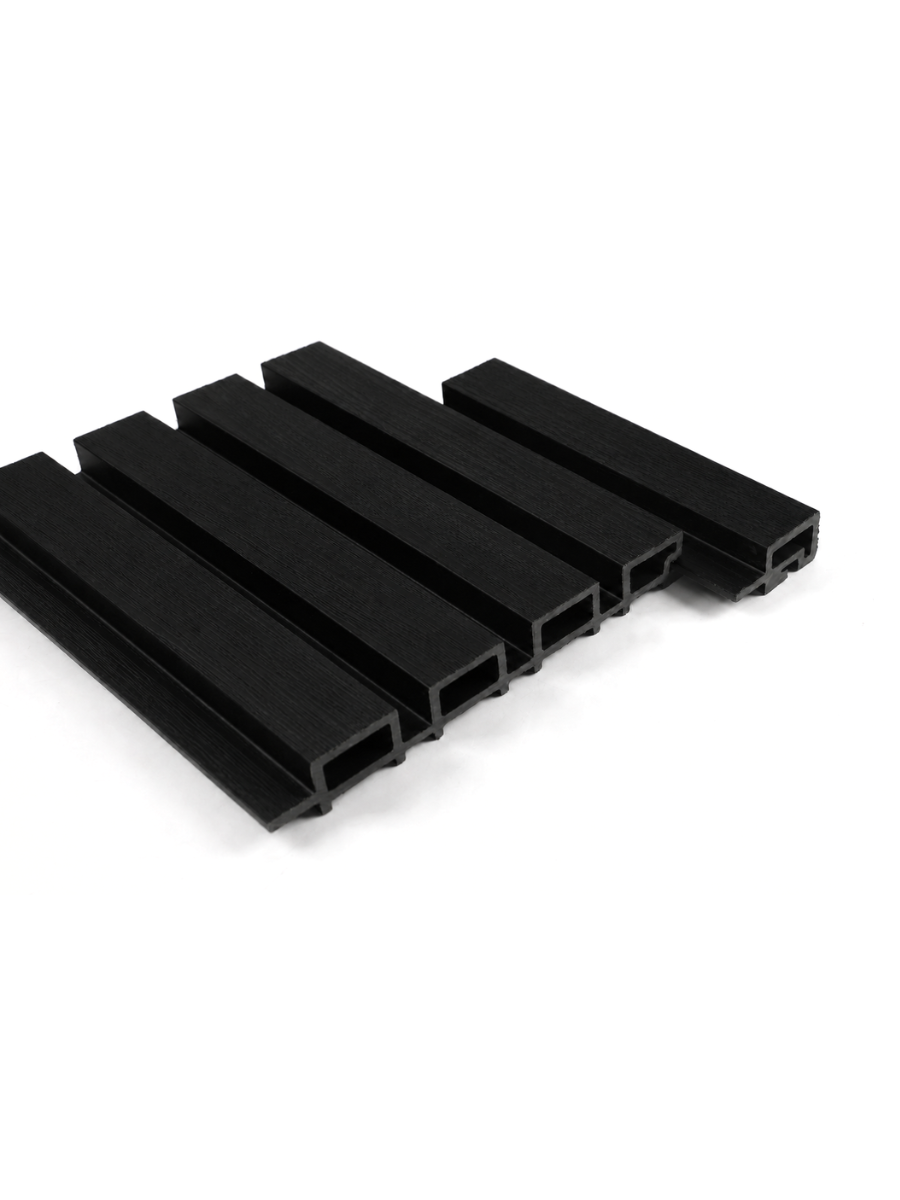 Black Composite Cladding Exterior Edge Trim with Steel Stamped Wood Grain Finish