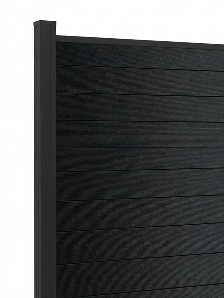 Black Aluminum Full Privacy Fence - 6ft x 6ft
