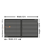 Aluminum Premium Fence Gate 12x6 – Modern, Heavy Duty, Semi Privacy
