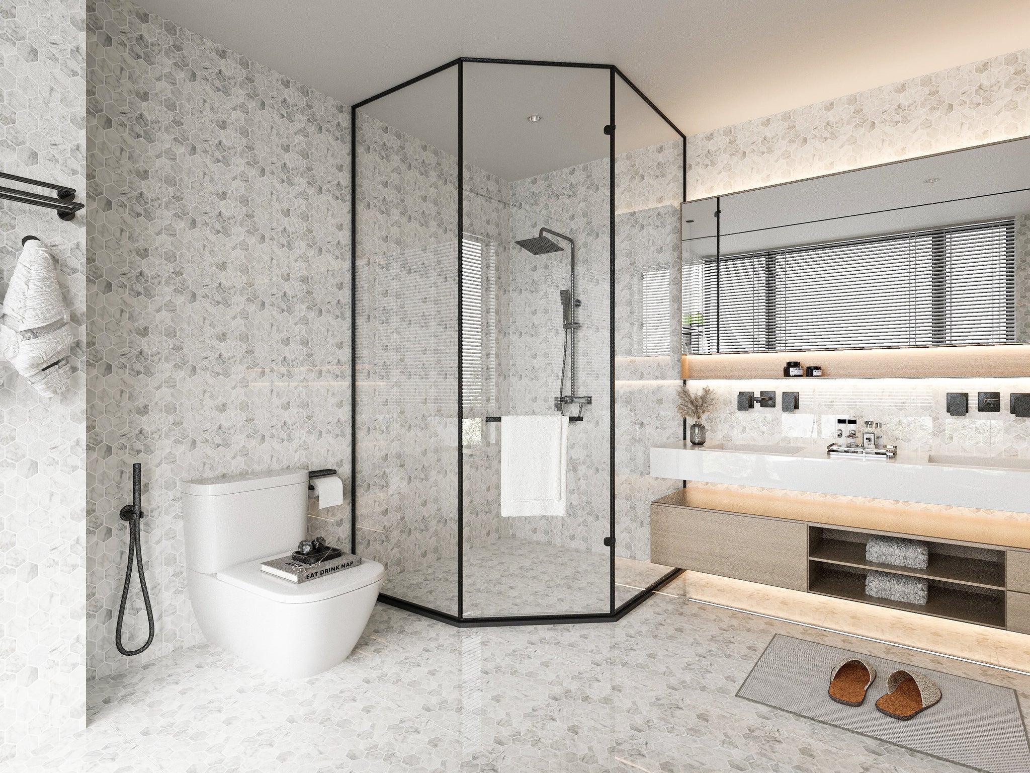 Calacatta White Marble Tile
Hexagon Polished Marble Mosaic
Marble Mosaic Tile 12x12
Polished Marble Floor and Wall Tile
Luxury Hexagon Marble Tile