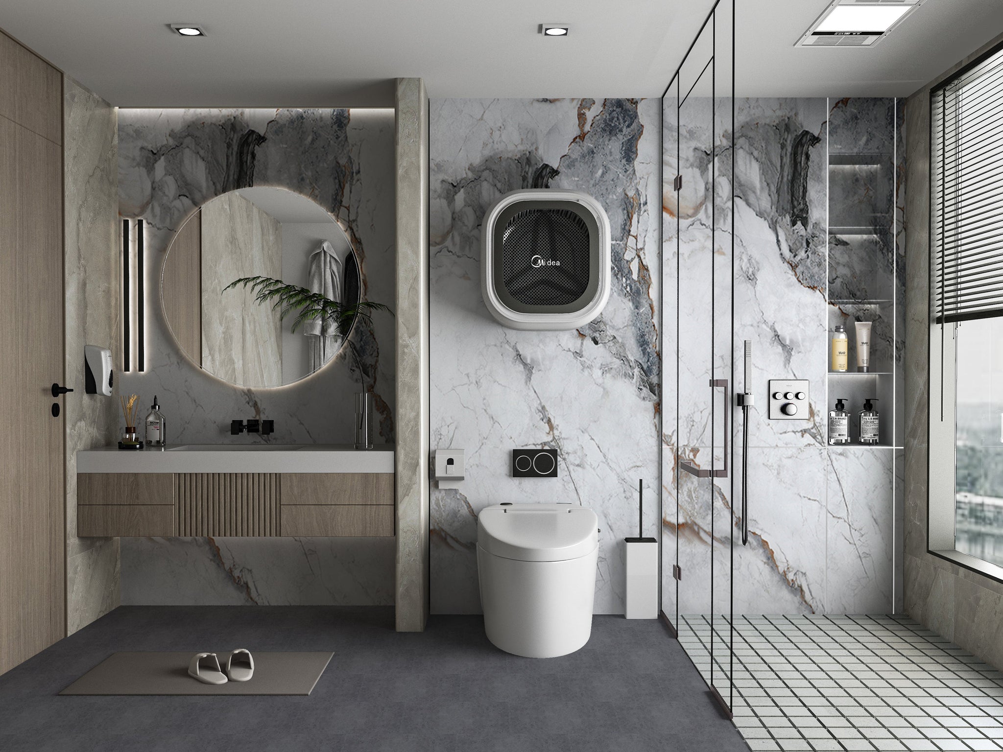 PVC 3D Marble Sheet Blue-Brown Veined. Wall Panel Market. Bathroom Design From PVC Marble Sheets