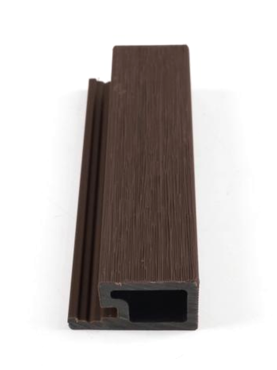 Dark Brown Composite Cladding Exterior Edge Trim with Steel Stamped Wood Grain