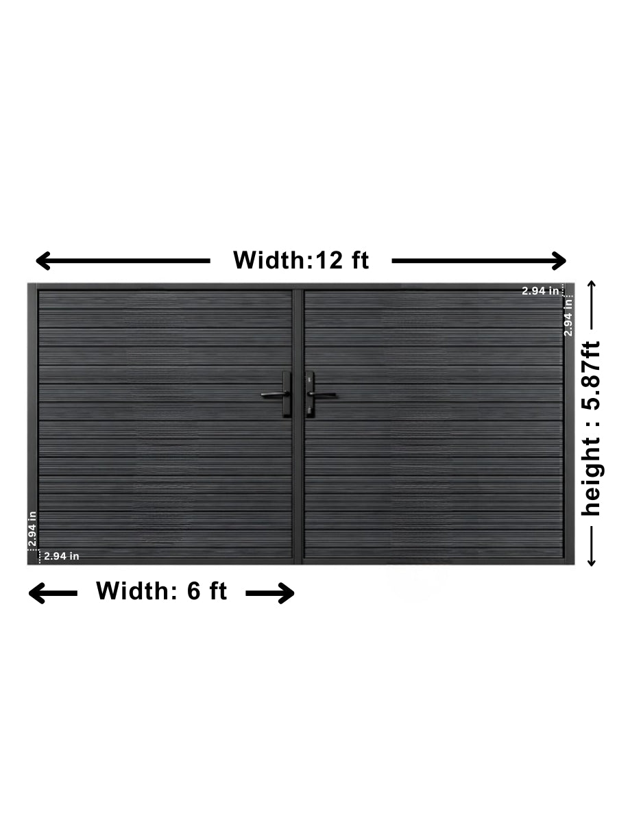 Aluminum Premium Fence Gate 12x6 – Modern, Heavy Duty, Full Privacy