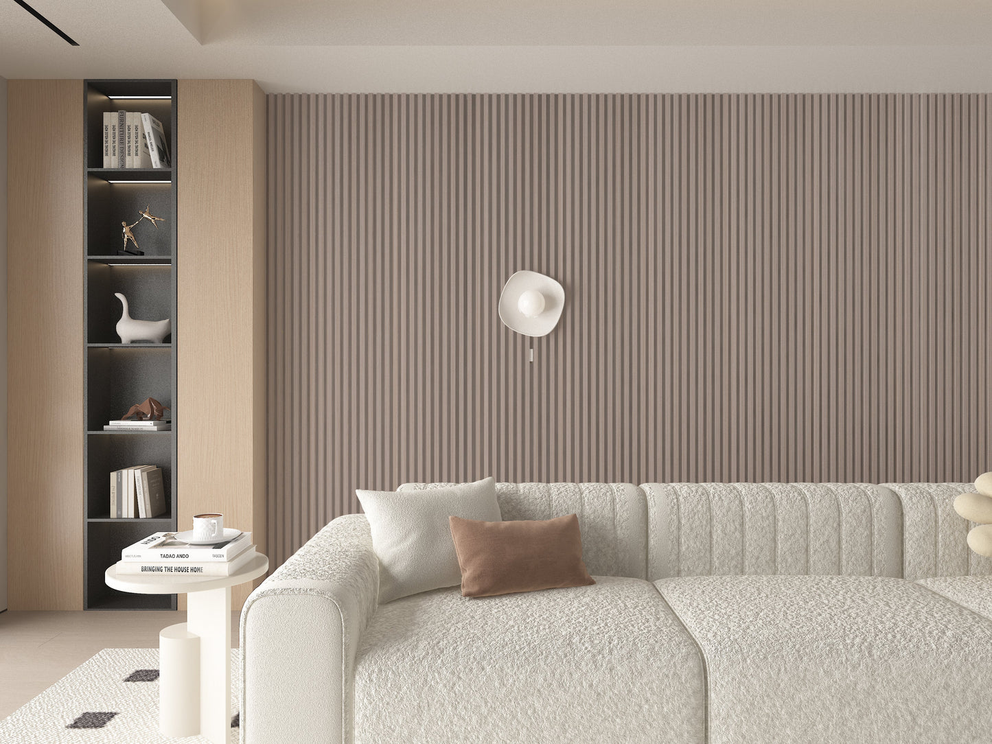 Cedar Oak WPC Fluted 3D Wall Panels. Wall Panel Market. Bedroom Wall Design