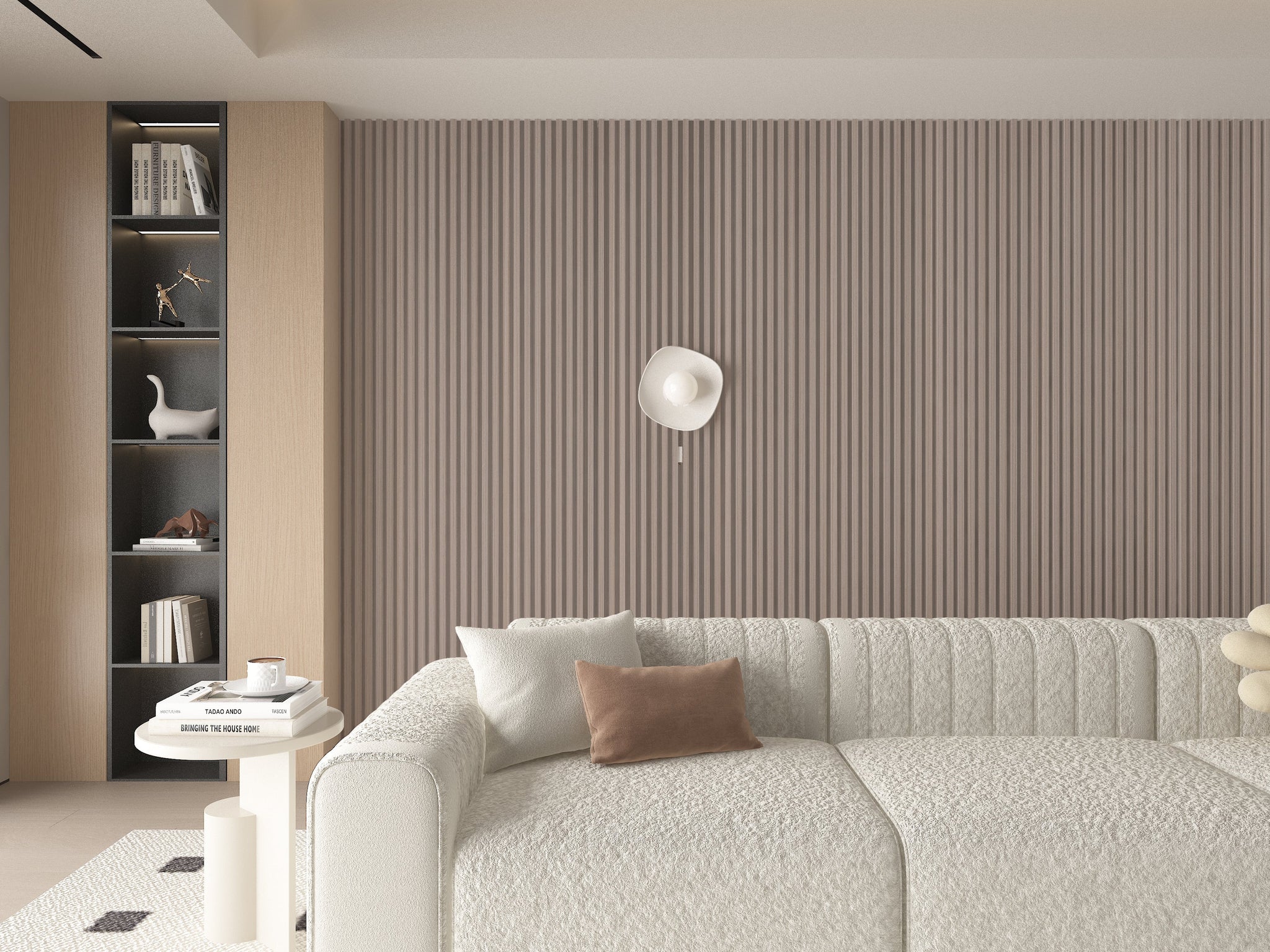 Cedar Oak WPC Fluted 3D Wall Panels. Wall Panel Market. Bedroom Wall Design