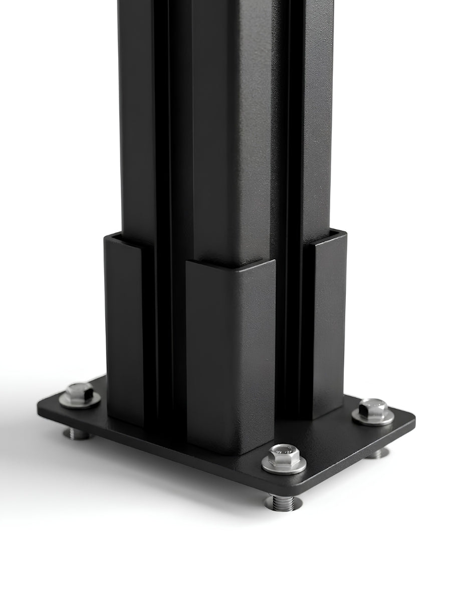above ground aluminum fence post with mounting base for fencing