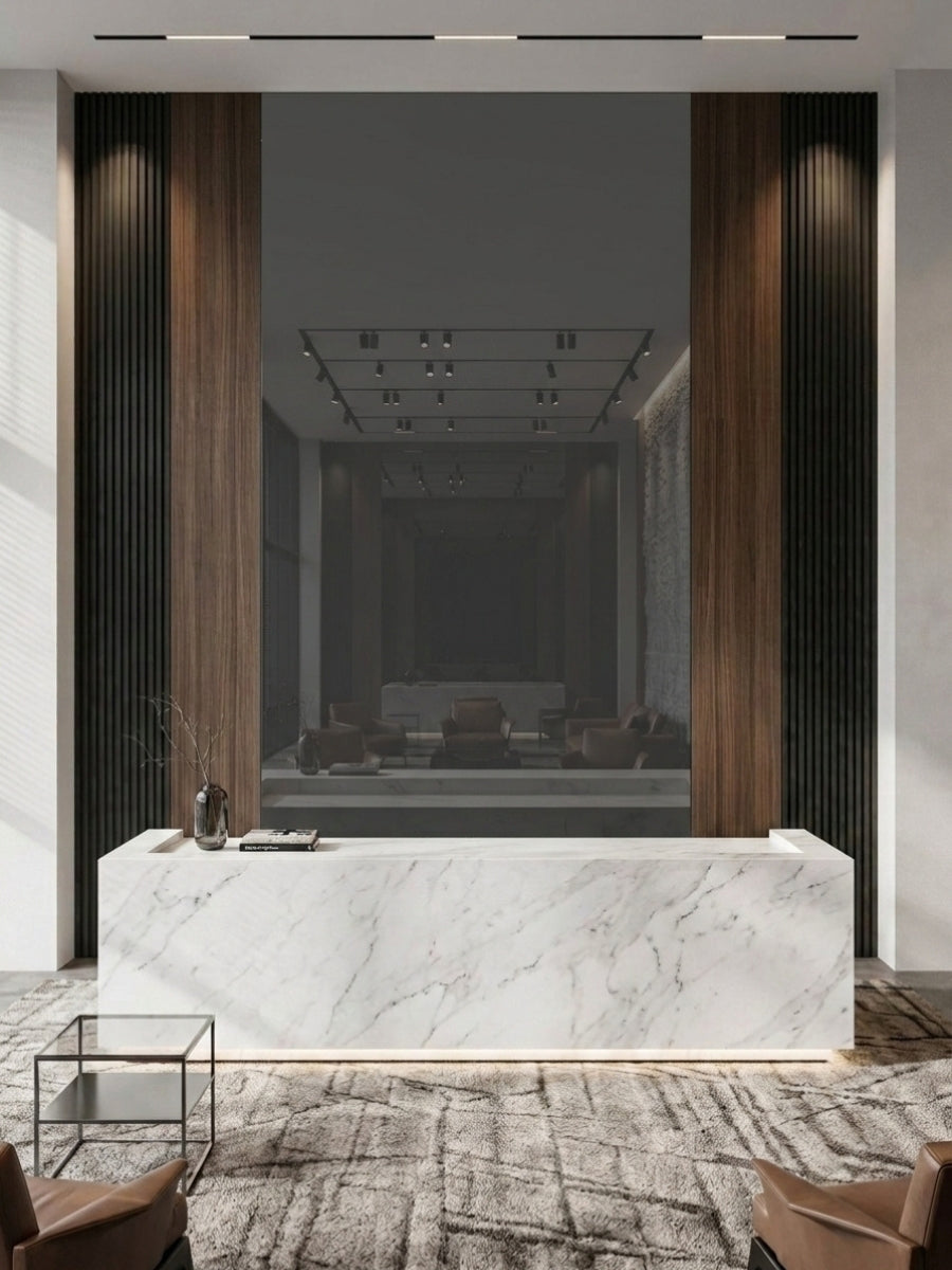 Gray Mirror Wood Veneer Panel – 9x4 ft, 8 mm, Fireproof, Waterproof & Scratch-Resistant