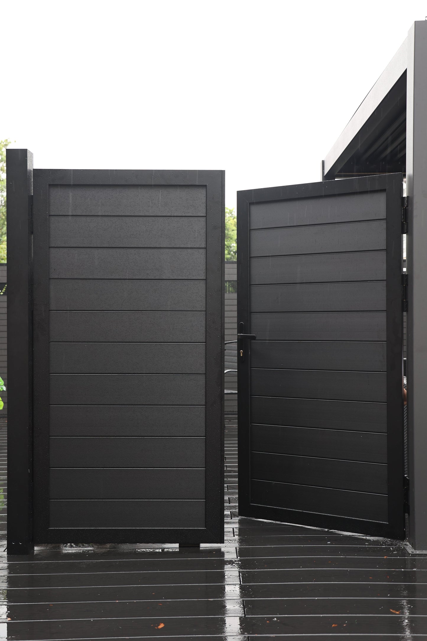 6ft x 10ft Double Aluminum Privacy Fence Gate – Modern, Durable, NO Maintenance