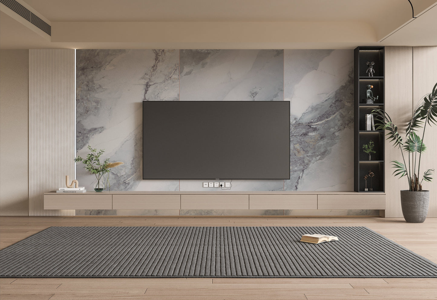 3D Frosted Sky Marble UV Protected PVC Wall Panel - 4x8 ft, Fireproof & Waterproof, (32 sq. ft)