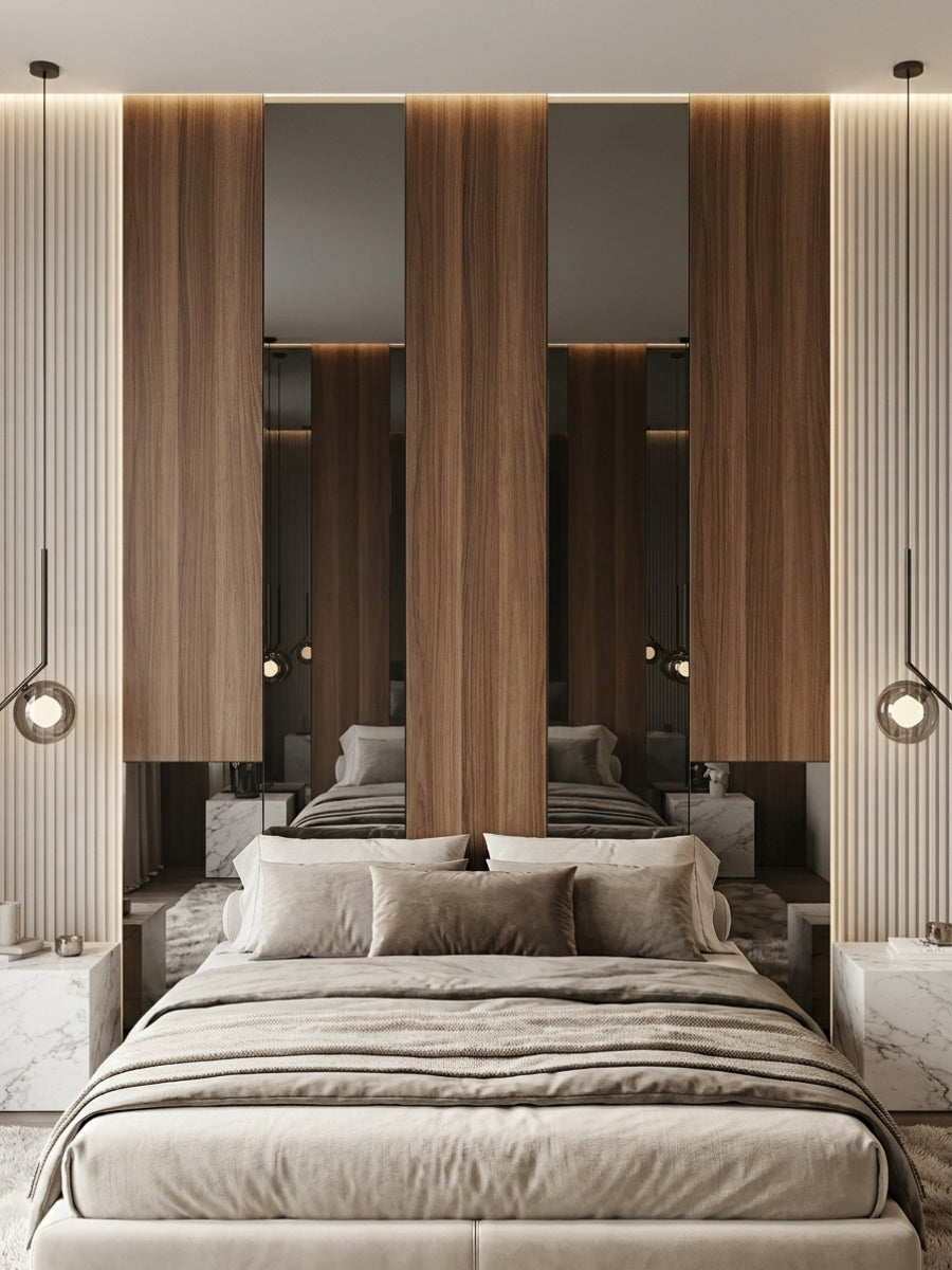Black Mirror Wood Veneer Panel – 9x4 ft, 8 mm, Fireproof, Waterproof & Scratch-Resistant