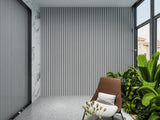 White linen WPC Fluted 3D Wall Panels. Wall Panel Market. Balcony Design With WPC Fluted Wall Panels