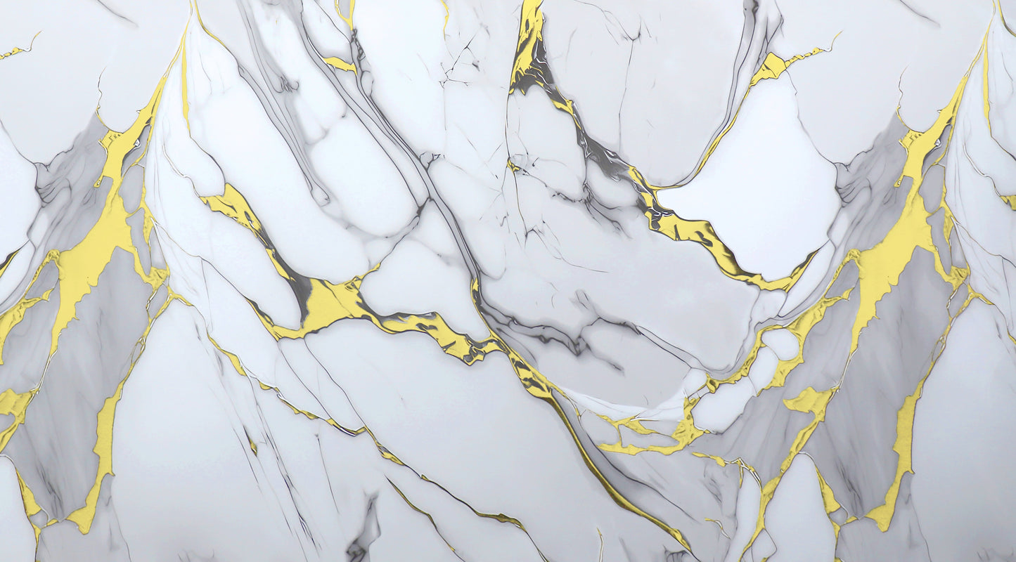 White Gold Luxe Marble PVC Wall Panel - Waterproof (4x8 ft, 32 sq. ft)