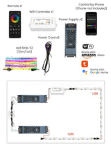 White Aluminum LED Baseboard Molding Kit RGB Lighting System