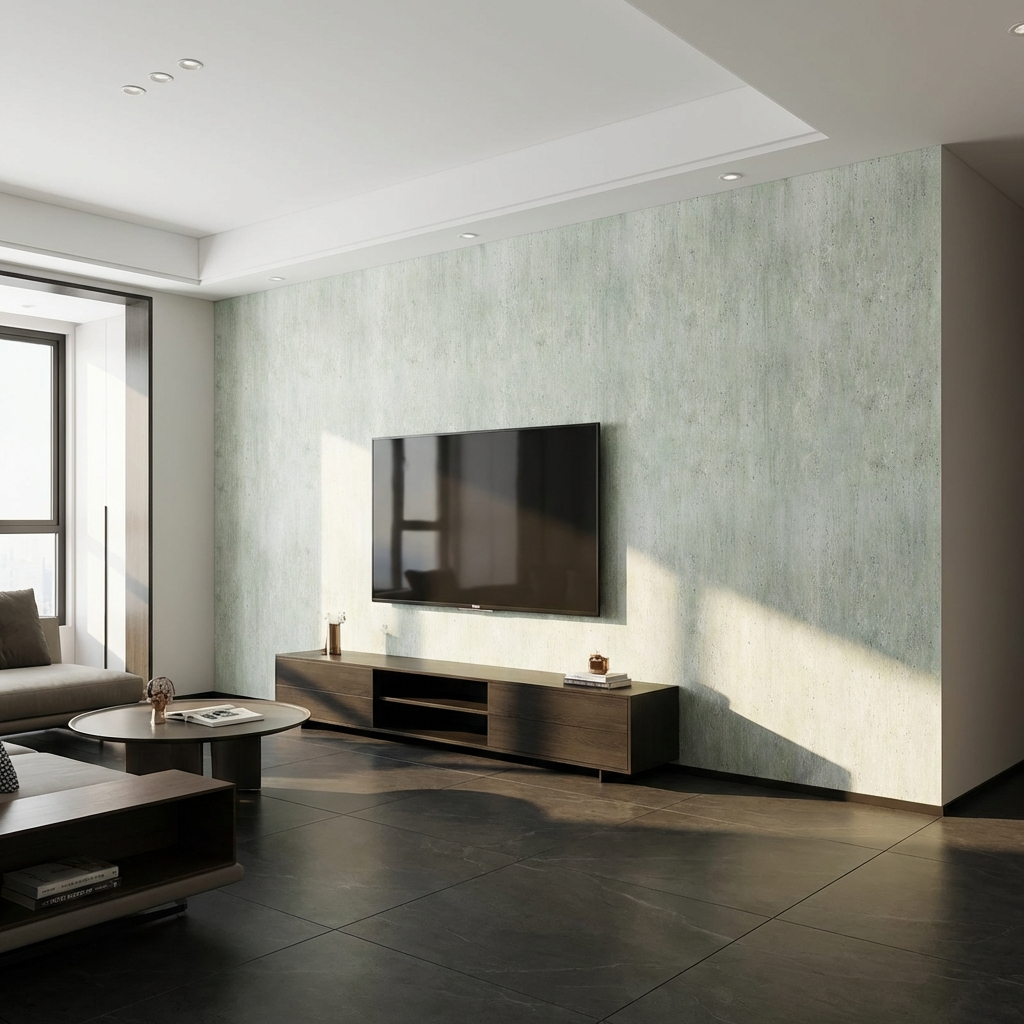 Natural Travertine Stone PVC Wall Panels for modern TV room accent wall