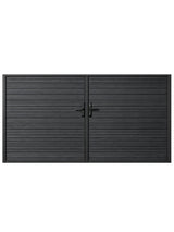 10 ft x 6 ft black aluminum full privacy double gate for driveway