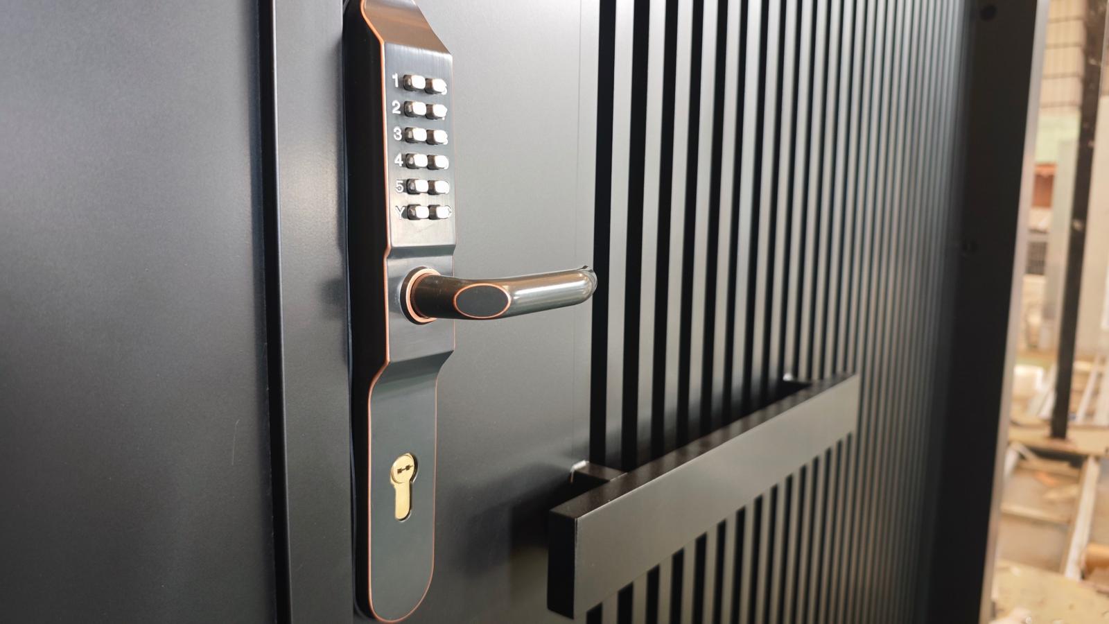 Aluminum Luxury Black Double Swing  Gate with digital lock and key