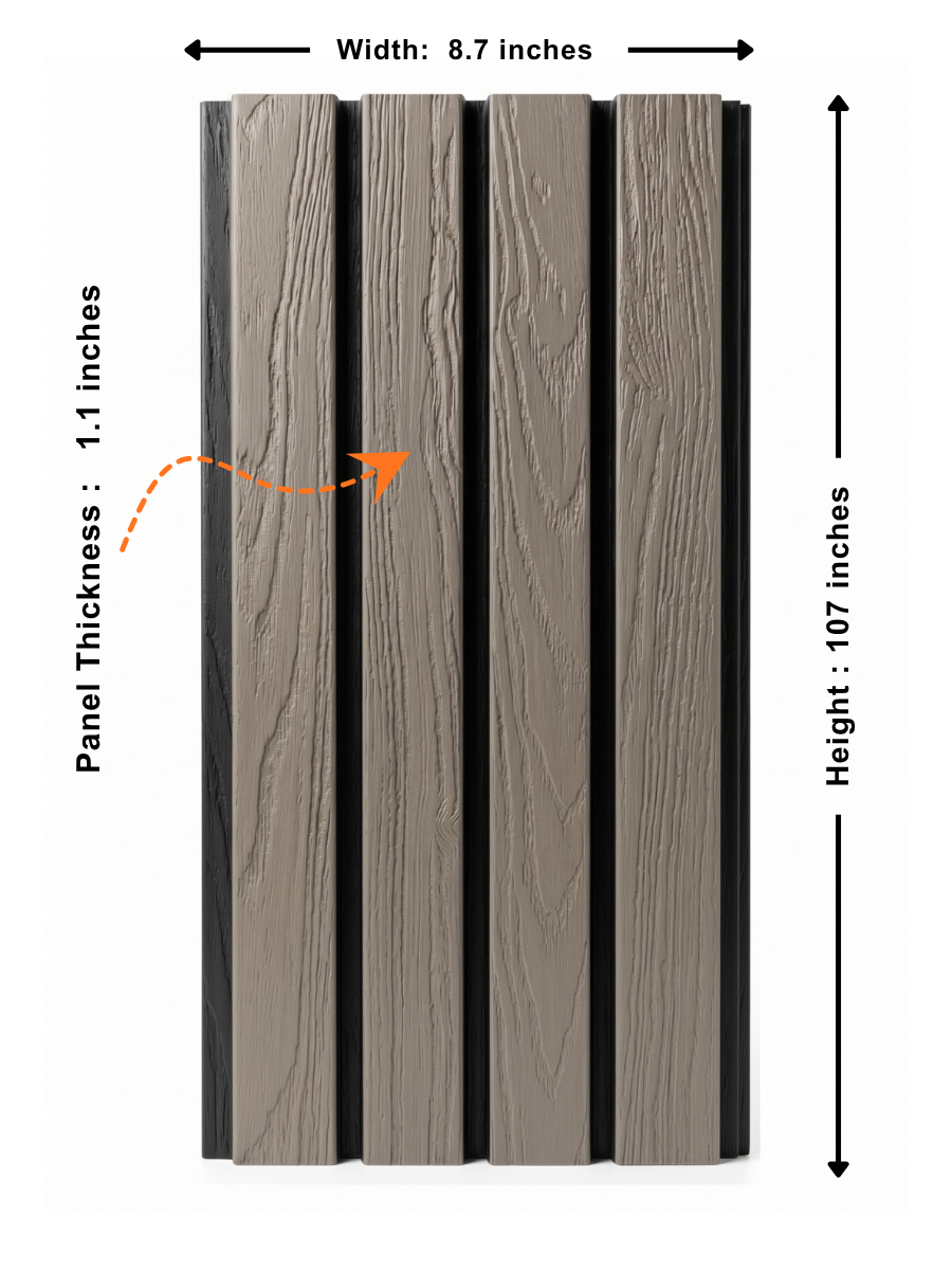 Black wood grain composite wall cladding for modern homes