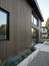 Modern black exterior composite siding panels