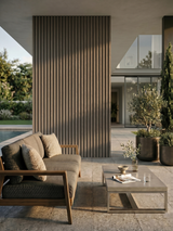 Exterior black composite wall boards with wood texture