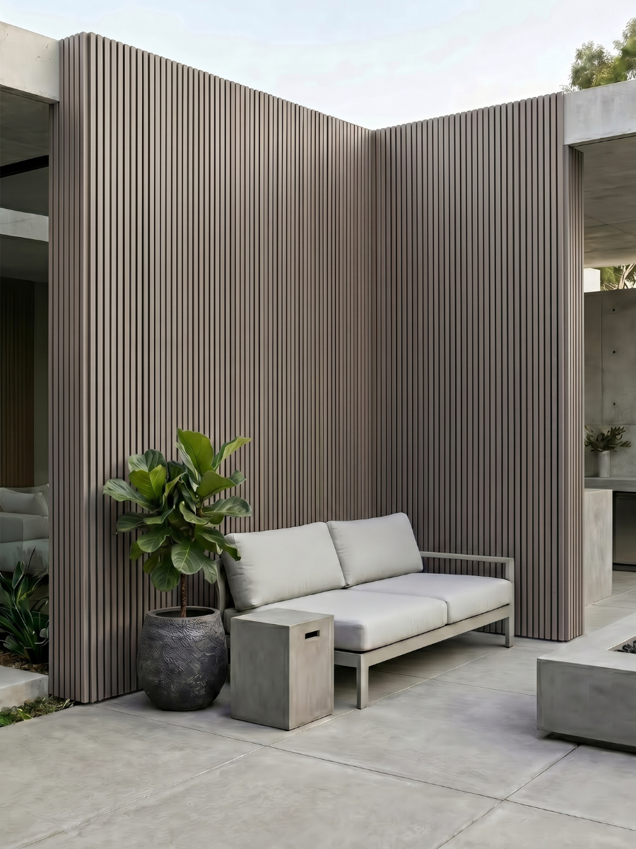 Contemporary black composite facade panels for modern architecture
