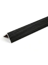 Black woodgrain corner trim for acoustic and fluted wall panels