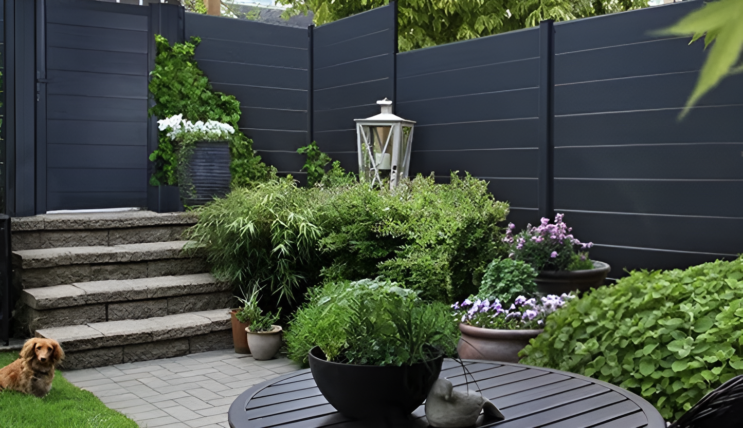 Black Aluminum Privacy Fence Panels And Gate