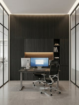 Blackwood WPC Fluted Wall Panels for Modern Office Room Interiors