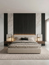 Blackwood WPC Fluted Wall Panels for Modern Bedroom Accent Walls