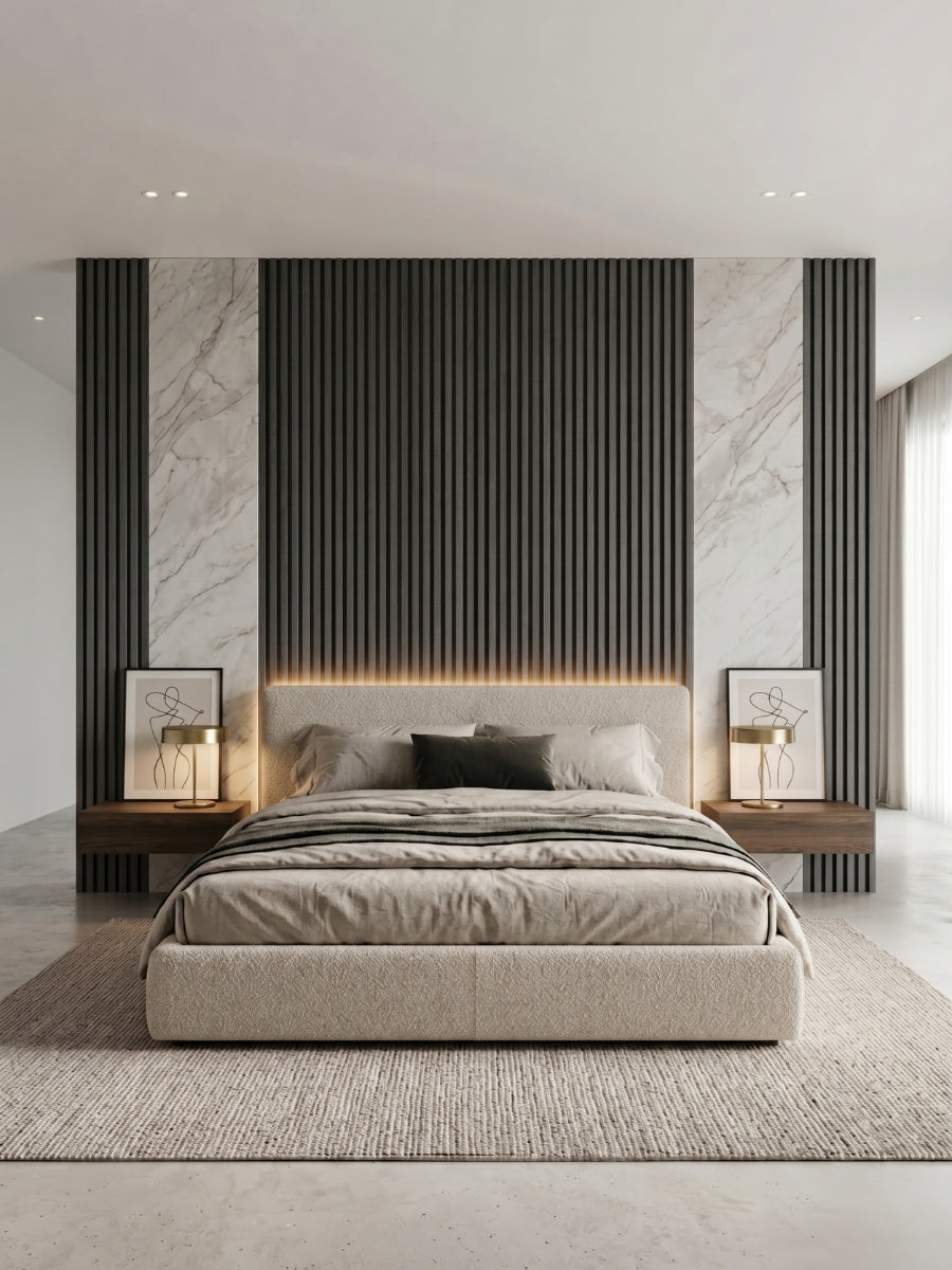 Carborn Gray WPC Fluted 3D Wall Panels |  42.9 sq. ft./Box