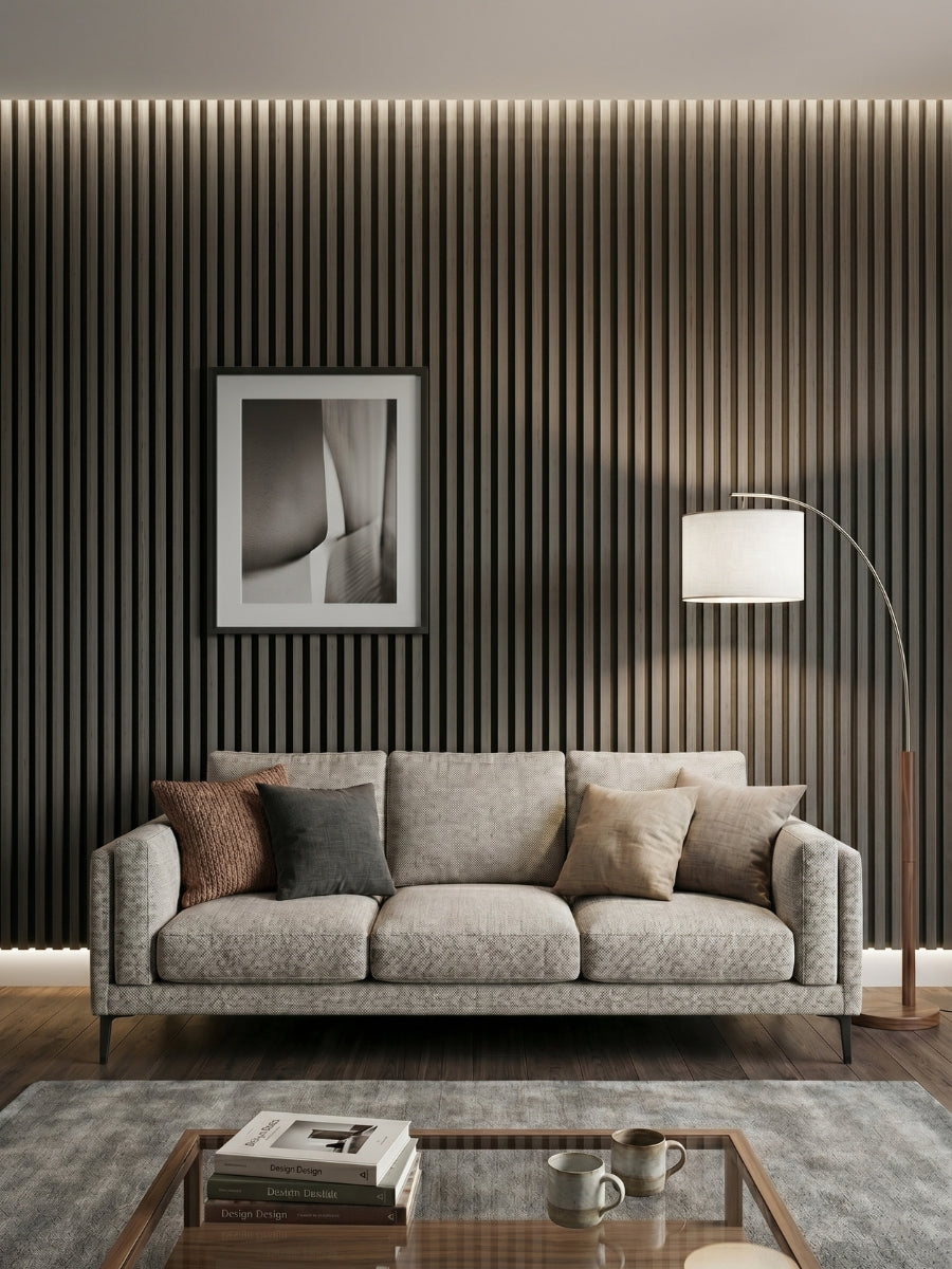 Carborn Gray WPC Fluted 3D Wall Panels |  42.9 sq. ft./Box