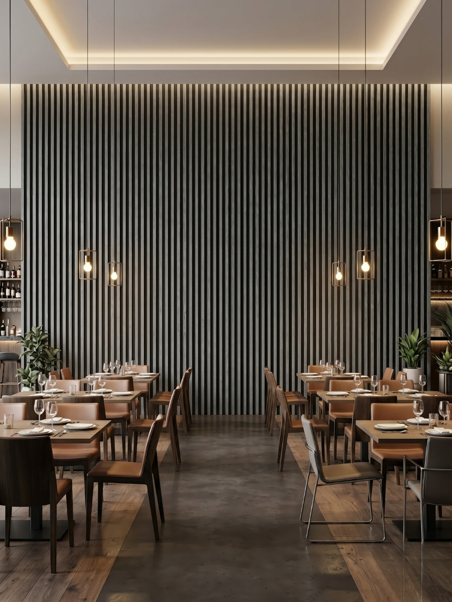 Carborn Gray WPC Fluted 3D Wall Panels |  42.9 sq. ft./Box