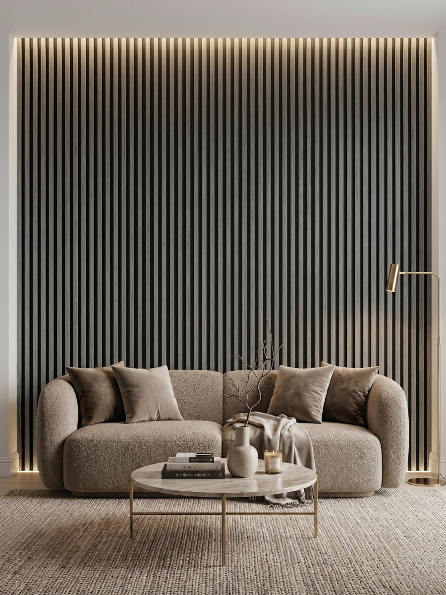 Carborn Gray WPC Fluted 3D Wall Panels |  42.9 sq. ft./Box